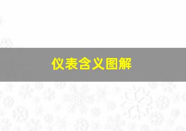 仪表含义图解