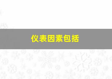 仪表因素包括