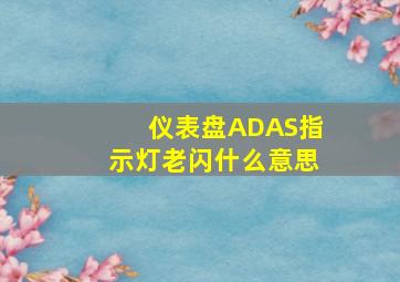 仪表盘ADAS指示灯老闪什么意思