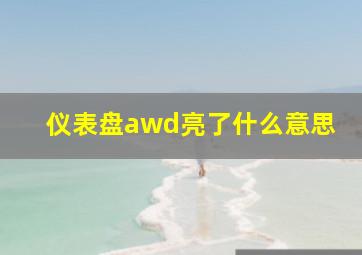 仪表盘awd亮了什么意思