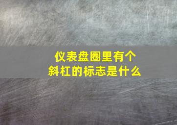 仪表盘圈里有个斜杠的标志是什么