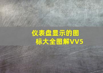 仪表盘显示的图标大全图解VV5