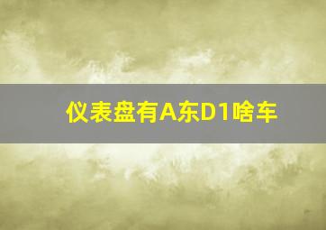 仪表盘有A东D1啥车