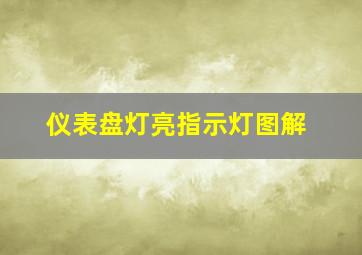 仪表盘灯亮指示灯图解