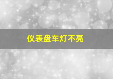 仪表盘车灯不亮