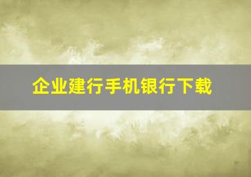 企业建行手机银行下载