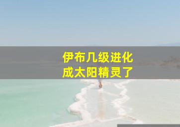 伊布几级进化成太阳精灵了