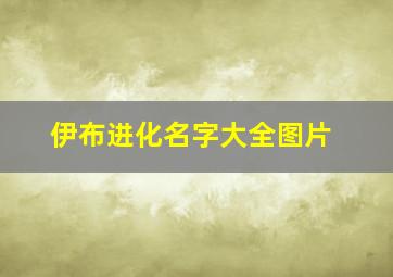 伊布进化名字大全图片