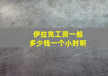 伊拉克工资一般多少钱一个小时啊