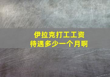 伊拉克打工工资待遇多少一个月啊