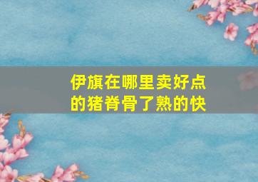 伊旗在哪里卖好点的猪脊骨了熟的快