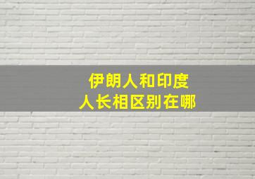 伊朗人和印度人长相区别在哪