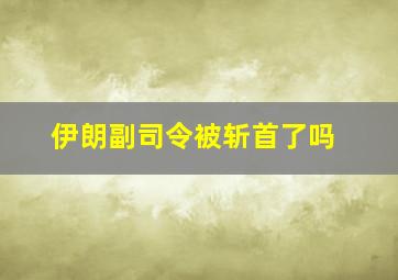 伊朗副司令被斩首了吗