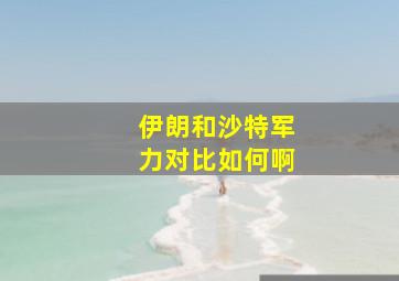 伊朗和沙特军力对比如何啊