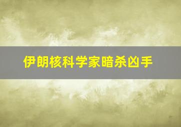 伊朗核科学家暗杀凶手