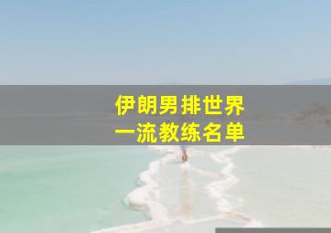 伊朗男排世界一流教练名单