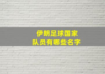 伊朗足球国家队员有哪些名字