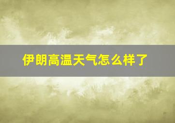 伊朗高温天气怎么样了