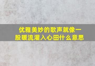 优雅美妙的歌声就像一股暖流灌入心田什么意思