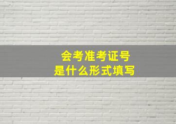 会考准考证号是什么形式填写