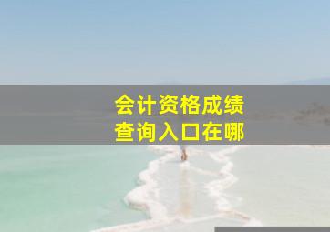 会计资格成绩查询入口在哪