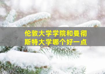 伦敦大学学院和曼彻斯特大学哪个好一点