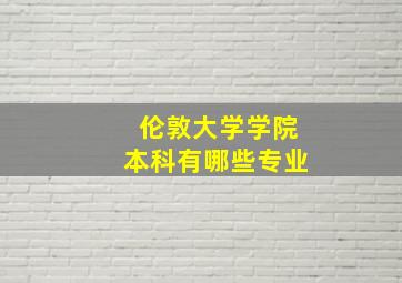 伦敦大学学院本科有哪些专业