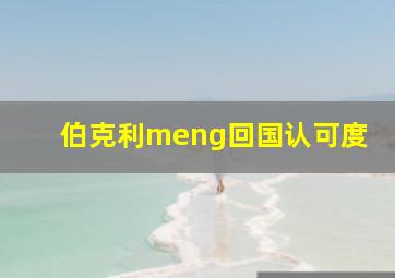 伯克利meng回国认可度