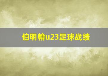 伯明翰u23足球战绩