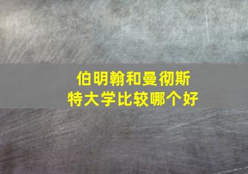 伯明翰和曼彻斯特大学比较哪个好