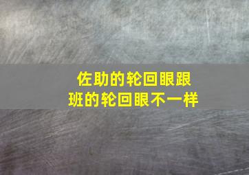 佐助的轮回眼跟班的轮回眼不一样