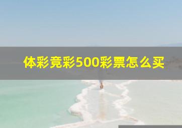 体彩竞彩500彩票怎么买