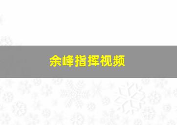 余峰指挥视频