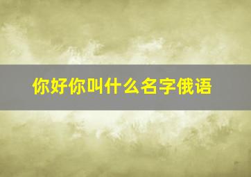 你好你叫什么名字俄语