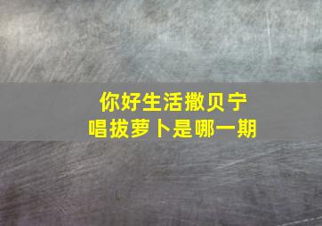 你好生活撒贝宁唱拔萝卜是哪一期