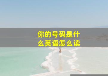 你的号码是什么英语怎么读