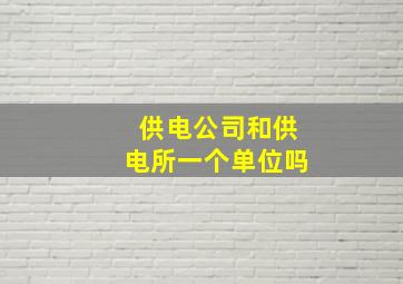 供电公司和供电所一个单位吗