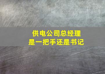 供电公司总经理是一把手还是书记