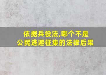 依据兵役法,哪个不是公民逃避征集的法律后果