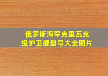 俄罗斯海军克里瓦克级护卫舰型号大全图片