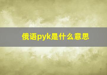 俄语pyk是什么意思