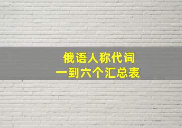 俄语人称代词一到六个汇总表