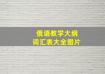 俄语教学大纲词汇表大全图片