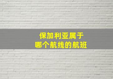 保加利亚属于哪个航线的航班