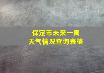 保定市未来一周天气情况查询表格