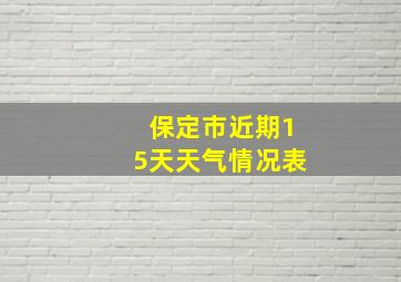 保定市近期15天天气情况表