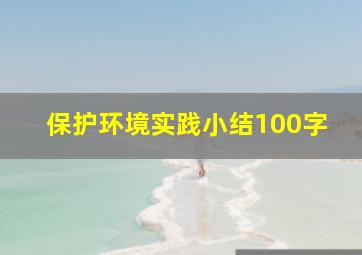 保护环境实践小结100字