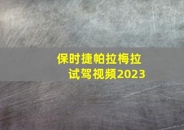 保时捷帕拉梅拉试驾视频2023