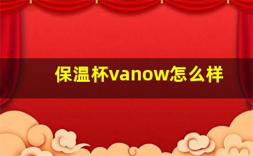 保温杯vanow怎么样