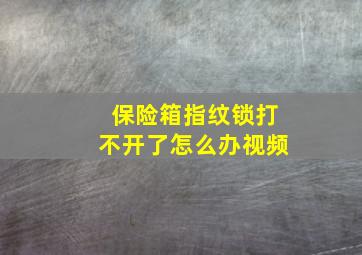 保险箱指纹锁打不开了怎么办视频